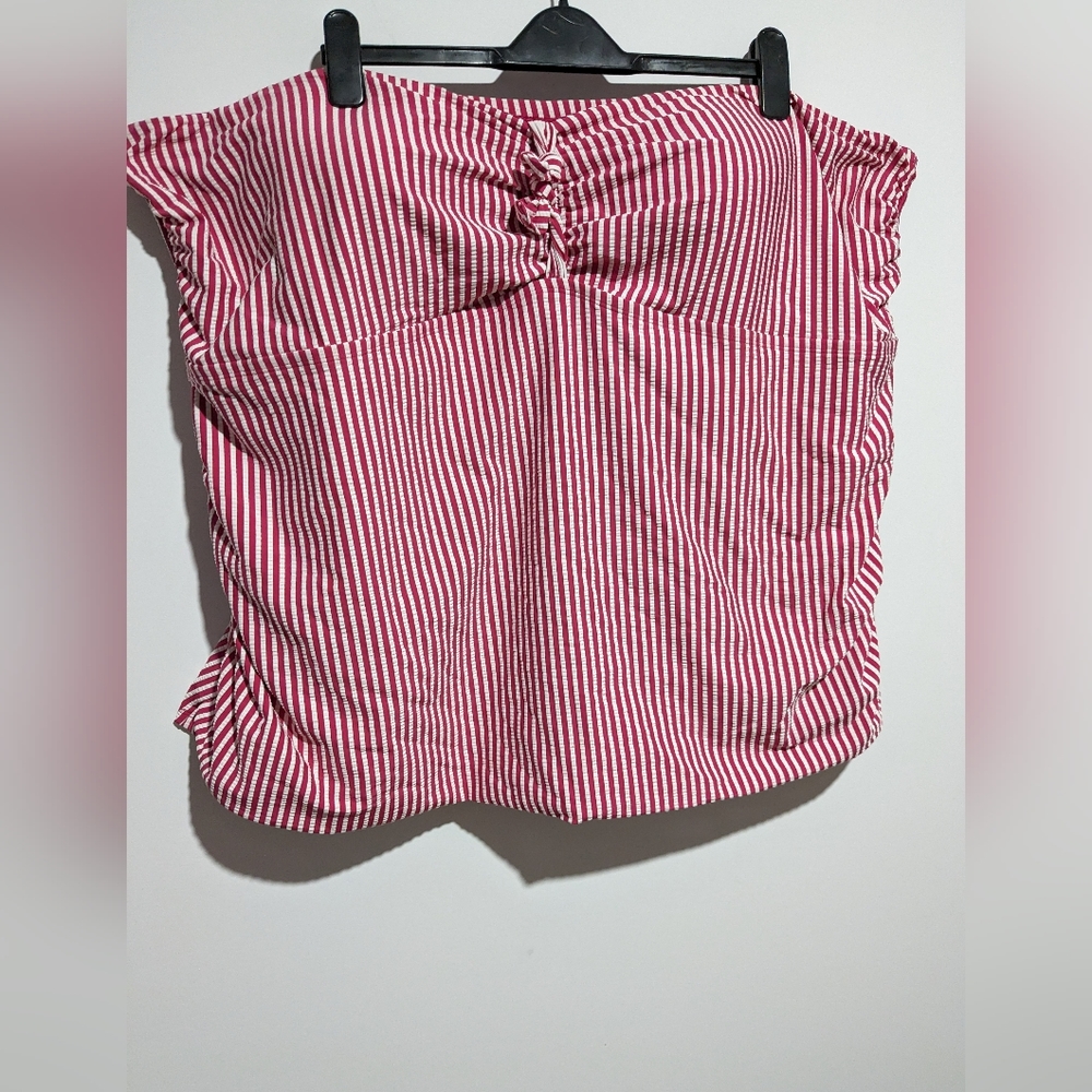 Sea Swimwear Pink & White Strapless Tankini Size 6X